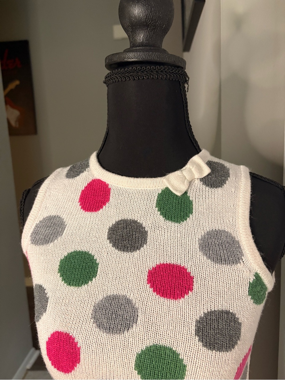 Janie and Jack White Tank with Pink, Green & Gray Polka Dots - Picture 3 of 8
